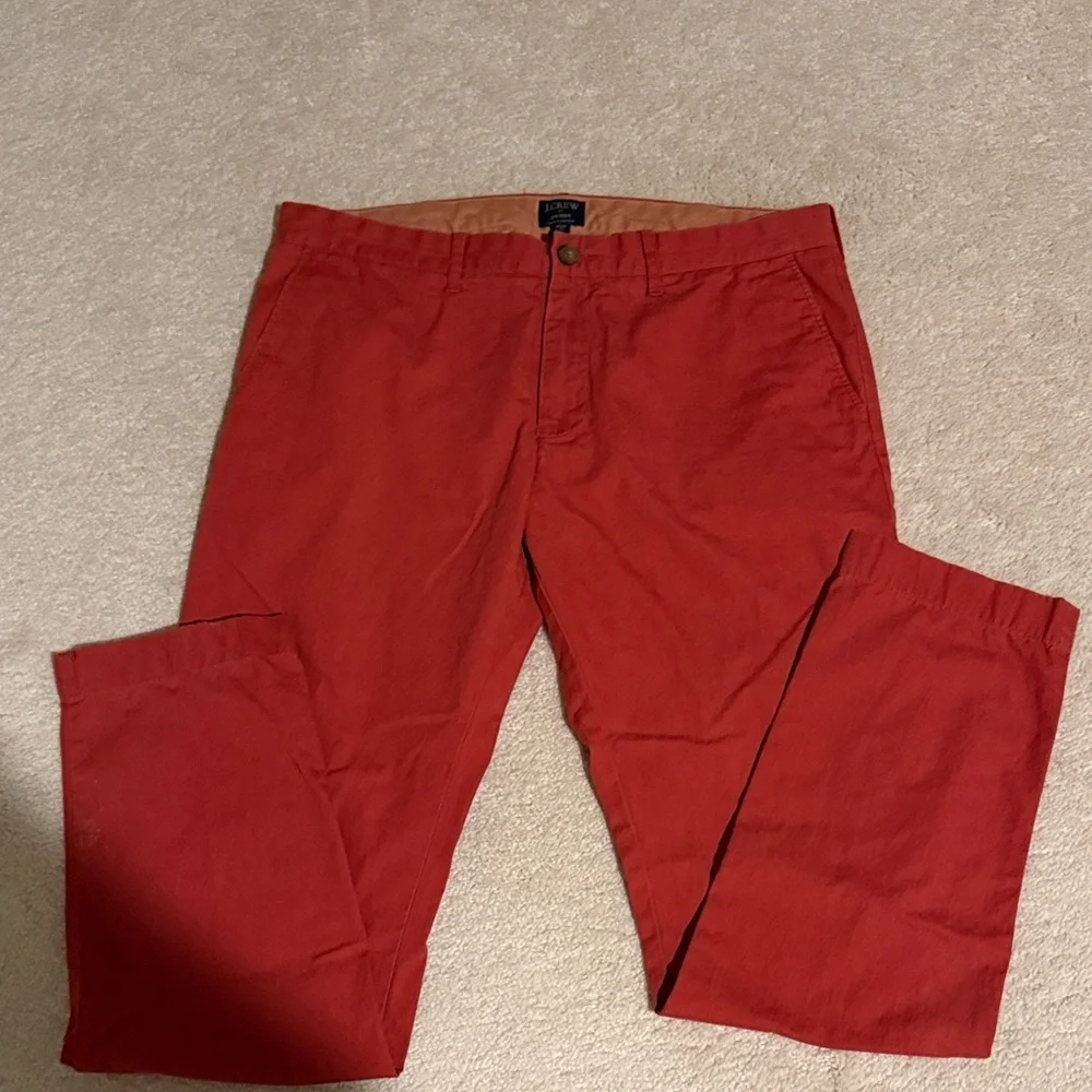 J. Crew Driggs Men's Chinos in Vibrant Red